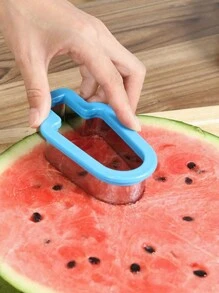Watermelon Popsicle Cutter Mold, Stainless Steel Watermelon Slicer, Fun Popsicle Shape Sandwich And Cookie Cutter For Fruits,Vegetable Fruit Tools,Kitchen Items,Cutter,Food,Salad,Decor,Storage,Party,Birthday. - Multicolor - View 6