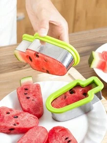 Watermelon Popsicle Cutter Mold, Stainless Steel Watermelon Slicer, Fun Popsicle Shape Sandwich And Cookie Cutter For Fruits,Vegetable Fruit Tools,Kitchen Items,Cutter,Food,Salad,Decor,Storage,Party,Birthday. - Multicolor - View 1