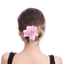 1 Stück bunte künstliche Orchideen Blume Haargummi, frische Blumen Dehnbare Haargummis für Hochzeit, Party und Urlaub, Haaraccessoires, Zopfhalter, Haargummis, Haarseil, Haargummis für Zöpfe