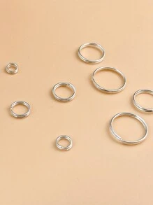 1 Caixa / Conjunto de Anéis Separadores para Produção de Joias, Anéis Duplos Fechados de Artesanato, Abridor de Laços para Colares e Pulseiras, Anel Dividido, Anéis Chave Pequenos a Granel, Conector de Corrente Chave em Metal para DIY Acessórios de Artesanato