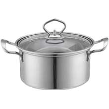 1pc Stainless Steel Mini Cooking Pot, Suitable For Electric And Gas Stoves, With See-Through Glass Lid, Ideal For Individual, Home Use Or Hot Pot Seafood Boil
