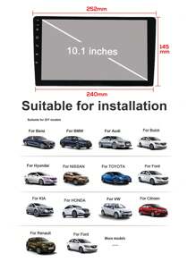 八核八GB+128GB,10.1英寸IPS高清1280*720P觸控屏幕,無線Apple Carplay和Android Auto,2-DIN Android 13車用收音機,通用多媒體視頻播放器,適用於日產現代豐田,2DIN Autoradio GPS導航音頻,FM / AM收音機,WIFI 4G LTE,包括AHD 170度魚眼車後視攝像頭 - 黑色 - 查看 4