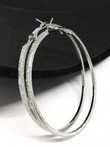 2 pièces Grandes boucles d oreilles exagérées et givrées à personnalité pour femmes, accessoires de fête