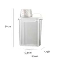 1pc Airtight Laundry Detergent Dispenser Powder Storage Box Clear Washing Powder Liquid Container With Lids Jar - White - View 8
