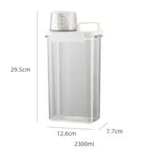 1pc Airtight Laundry Detergent Dispenser Powder Storage Box Clear Washing Powder Liquid Container With Lids Jar - White - View 9