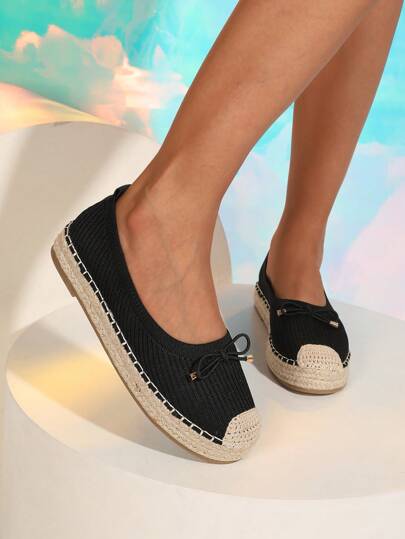 OMS Damen-flachschuhe 2024, Sommer-prinzessinnenschuhe, Fischerschuhe, Runde Zehenpartie, Gewebte Flache Rattansohle, Loafer Mit Dicker Sohle