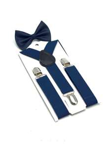 1set Kids' Adjustable Suspenders & Bowknot Accessories, Infant Suspender Clips, Suitable For Boys & Girls 1-14 Years Old, For Weddings, Parties, Birthdays, Christmas, Halloween, School Events, Everyday Wear - one-size - View 9