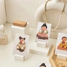 20pcs Fashion Printed Earring Display Cards, Random Patterns, Ideal For Jewelry Packaging And Retail, Suitable For Necklaces, Earrings And More, Perfect For Both Home And Jewellery Store