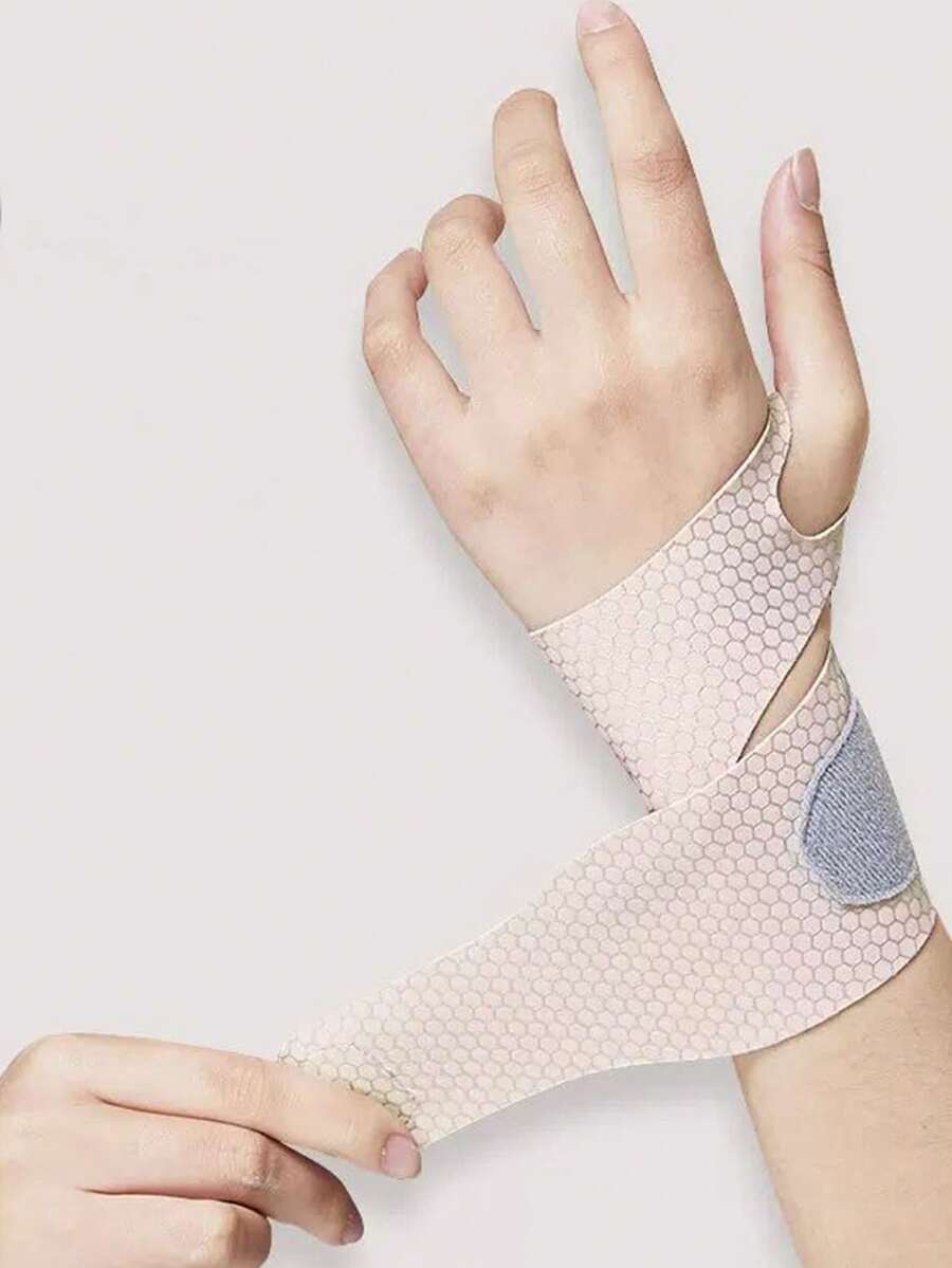 1 miếng bảo vệ cổ tay thể thao siêu mỏng dành cho nam và nữ, có thể điều chỉnh, nhẹ và thoáng khí - Màu be - Xem 1