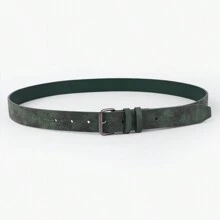 1pc Unisex Multicolor Faux Leather Fashionable Belt, Simple And Versatile, Western Cowboy Style, Suitable For Daily Use And Going-Out Outfits Summer, School Casual, Business, Boyfriend Husband Father Dad Men Gift, Daily Wear, Fashion, Teen, Outdoor, Vacation, Athletic, Travel, Street, Boho, Vintage Fall, Autumn, Halloween Autumn-Winter Accessories,Suitable For Teens, Youth,Men,Casual, Outdoor, Athletic, Vacation, Graduation Gifts, Birthday, Daily Wear - Dark Green - View 2