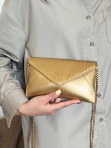 Women Fashionable Simple All-Match Shoulder Crossbody Bag - Gold - View 4