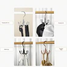 1pc Multifunctional Rotating Hook Hanger For Clothes, Belts, Ties, Bags Storage - Multicolor - View 8
