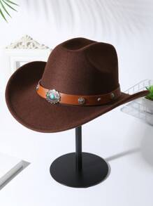 1頂中性裝飾波西米亞牛仔女帽，柔軟呢料沙灘帽，拱形吉茲帽，巴拿馬式遮陽帽，派對牛仔帽，牛仔女帽 - 多色3 - 查看 6