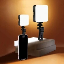 LED Cell Phone Selfie Fill Light Laptop Clip Video Light For Video Conference - Black - View 2