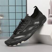 1pair Summer Athletic Five-Toe Quick-Drying Beach Shoes For Couples, Suitable For Swimming, Water Sports, Hiking, Cycling, Running, Jumping Rope, Shock Absorption, Yoga, Outdoor Diving - Black - View 2