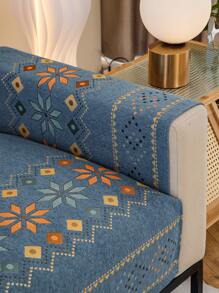 1pc 4-Season Versatile Sofa Cushion Cover, Modern Minimalist Non-Slip Sofa Seat Pad, Dustproof & Washable Sofa Slipcover In Fresh White, Soft Texture, Pet-Friendly Furniture Protector Fits L-Shaped Sofa, Living Room, Bedroom, Office - Blue - View 10