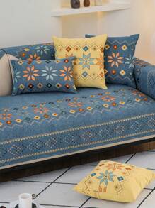 1pc 4-Season Versatile Sofa Cushion Cover, Modern Minimalist Non-Slip Sofa Seat Pad, Dustproof & Washable Sofa Slipcover In Fresh White, Soft Texture, Pet-Friendly Furniture Protector Fits L-Shaped Sofa, Living Room, Bedroom, Office - Blue - View 8