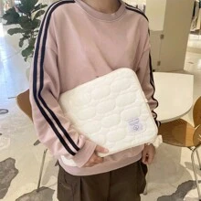 1PC Cute Cloud Embroidered IPad Tablet Bag Ins11/13/15 Inch Laptop Storage Bag Classroom Laptop Bags Classroom Bags Teacher Storage Bags Classroom Organizer Bags - White - View 4