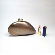 Acrylic Women Evening Bags, Bronze Marbling Elegant Minimalist Evening Clutches With Detachable Gold Chain, Suitable For Women Dress Party, Music Festival, Mother's Day Gifts, Teacher Gifts - Bronze - View 7