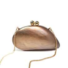 Acrylic Women Evening Bags, Bronze Marbling Elegant Minimalist Evening Clutches With Detachable Gold Chain, Suitable For Women Dress Party, Music Festival, Mother's Day Gifts, Teacher Gifts - Bronze - View 1