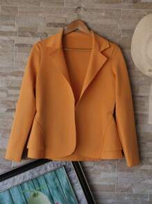 Women Blazers - Mustard Yellow - View 1