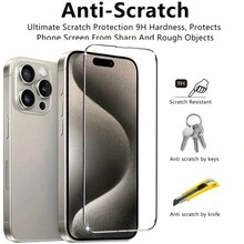 4pcs Tempered Glass Screen Protection Compatible With Iphone 15 14 13 12 11 Pro Max 14 15 Plus Protective Glass - Clear - View 5
