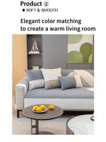 1pc All-Season Anti-Skid Sofa Mat, Minimalist Modern Style Pet-Friendly Anti-Dust Slipcover, Spring & Autumn Scratch Resistant Sofa Cover For Living Room L-Shaped Sectional Sofa And 1/2/3/4 Seaters Sofa (Sold Separately)