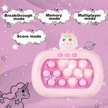 2024 Upgraded Fast Push Bubble Game With 13 Keys, Pop Game Cute Fidget It Game Handheld Light-Up Fidget Toy For Kids & Adults, Enhances Cognitive Skills With Crisp Audio & Precision Control, Perfect Gift For, Christmas & Birthdays (Unicorn Rabbit)(Battery Not Included | Red & Green Light Random)