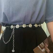 1條金銀色金屬玫瑰花女式腰帶，時尚優雅的禮服或牛仔褲飾品 - 彩色 - 查看 3