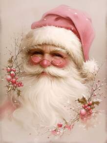 可爱圣诞老人 5D 钻石画套装，全圆形钻石 DIY 钻石艺术工艺品，适合成人和初学者，家居墙壁客厅装饰 - 彩色 - 查看 2