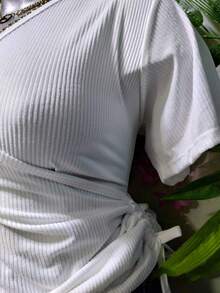 BLUSA TALLA CURVY DOBLE JARETA MOD. NALA TELA FRESCA RIF TEXTURA LIGERA - Blanco - Ver 4
