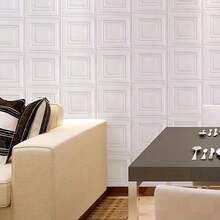 Nhãn dán gạch ốp tường 5PC3d, Giấy dán tường chống thấm nước và chống ẩm tự dính, dễ dán và bóc ra, dễ lau chùi và không cần cắt, dùng cho nhà bếp, phòng khách, phòng tắm, hành lang, 13,78X13,78 inch - trắng - Xem 9