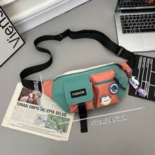 男士胸包，品牌工装风格斜挎包，多功能个性化腰包，单肩包，大学包，父亲节礼物，夏季爸爸 - 彩色 - 查看 4