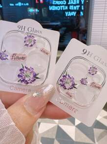 透明钢化玻璃相机镜头膜适用于 12/13，全覆盖卡通设计，适用于 15Promax/14，生日、家人、朋友礼物，镜头保护膜，手机配件