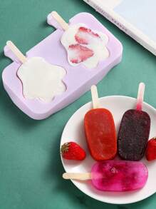 1pc Silicone Ice Cream Mold Popsicle Maker With Lid, Ice Pop Freezer Storage Container,Ice Cube,Party,Travel,Wedding,Birthday,Graduation,Bachelorette Party,Bachelorette,Kitchen,Kitchen Items,Storage,Decor,Outdoor. - Purple - View 3