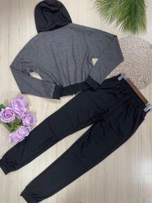 Women Two-Piece Outfits - Màu xám đen - Xem 2