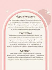 1 Pair 925 Sterling Silver Cubic Zirconia Heart Shaped Hypoallergenic Hoop Earrings For Children, Gift Box, Gift For Kids, Young Girls, Back To School, Christmas