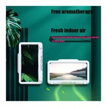 Ốp điện thoại phòng tắm chống nước gắn tường, không cần khoan, hộp đựng xà phòng và hộp đựng đồ - Màu xanh lam - Xem 4