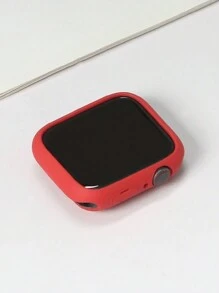Set de 2 piezas Correa de reloj de silicona suave y caja hueca, brazalete rojo ajustable y carcasa protectora, compatible con Apple Watch de 38/40/41/42/44/45/46/49mm Series Ultra/SE/1-10