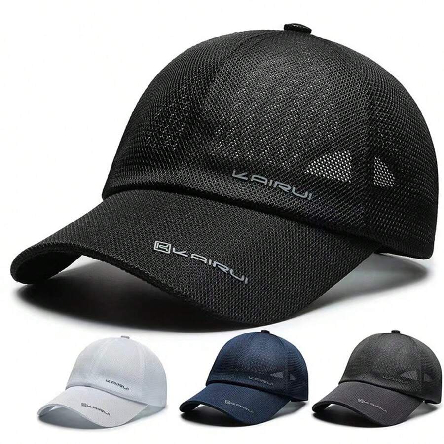 1pc Men's Breathable Mesh Baseball Cap, Outdoor Sports Hat, Adjustable Sun Protection Casual Cap Suitable For Spring, Autumn, Outdoor, Travel, Beach, Party,Festival,Holiday - Multicolor - View 1