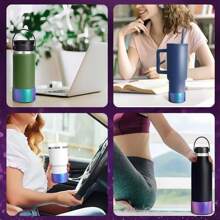 1 件渐变色硅胶靴，适用于 Adventure 和 Iceflow 玻璃杯，防滑保护水瓶套，适用于 12-24 盎司，2.95 英寸/7.5 厘米底盖 - 杯子配件 - 彩色 - 查看 9