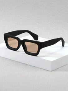 1/2 pares de gafas de marco rectangular cóncavo grueso para hombres, gafas de moda multifuncionales de estilo callejero retro para verano, playa, vacaciones, exterior y viajes - Multicolor - Ver 2