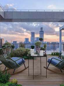 1pc Foldable Coffee Table For Bedroom, Living Room, Balcony With Metal Frame - Black - View 1