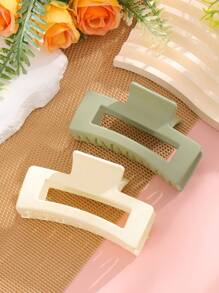 4pcs Square Design Strong Hold Hair Clips For Thick Hair, Women Fashion Hair Accessories - Jaw Hair Claw, Butterfly Hair Clip, Hair Grip,Dopamine Valentine's Day, Claw Clip Fall Winter For Vacation Outfits Woman - Multicolor - View 3