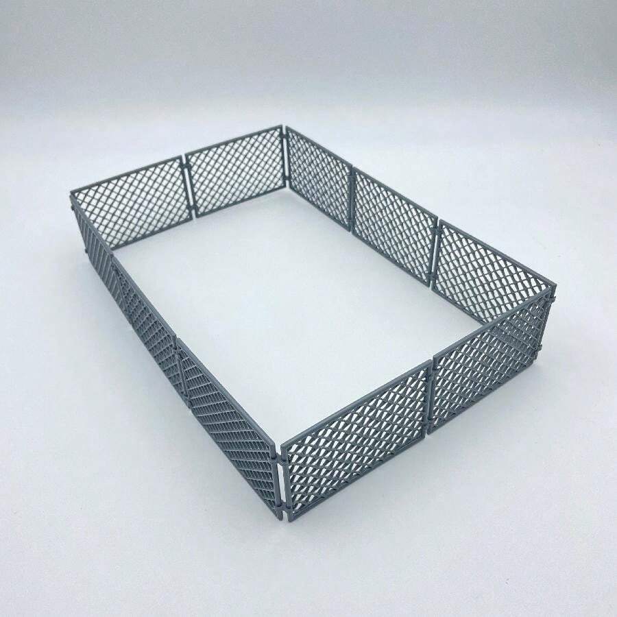 创意MOC小颗粒堆积男孩木栅栏隔离网防护网DIY路障工具道具儿童拼装玩具万圣节 - 灰色 - 查看 1