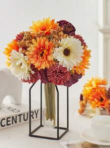 1 件/3 件人造花蒲公英牡丹雏菊仿丝绸花束婚礼新娘花束餐桌中心装饰家庭办公室、浴室农舍厨房餐桌装饰、情人节、礼物生日毕业、秋季装饰、秋季