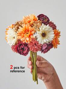 1 件/3 件人造花蒲公英牡丹雏菊仿丝绸花束婚礼新娘花束餐桌中心装饰家庭办公室、浴室农舍厨房餐桌装饰、情人节、礼物生日毕业、秋季装饰、秋季