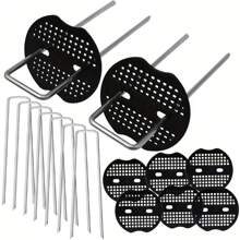 1pc Garden Landscape  Control Barrier, U-Shaped Lawn Landscape Staple, Ground Cloth, Heavy Duty Driveway Garden Mat, Polypropylene Garden Fabric, For Flowers, Vegetables, Lawn, Yard And Farm Planting, Black  Barrier