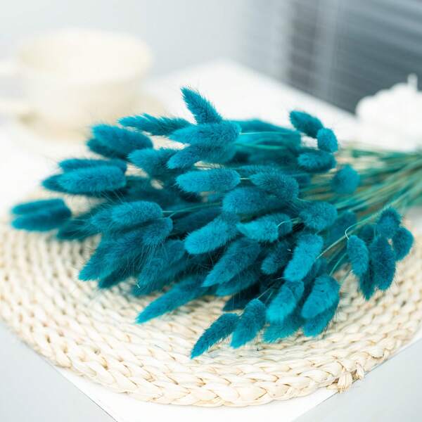 60/120 Pcs Opulent Pampas Rabbit Tail Grass Dried Flowers Bohemian Style Home Decoration,Christmas