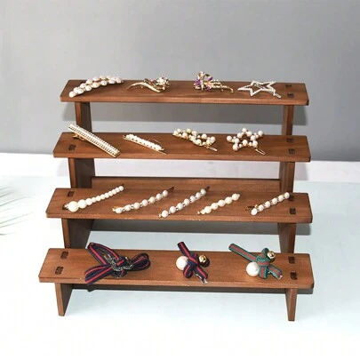 1pc Wooden Figure Display Stand For Collectibles Blind Box Toy, Antique Decoration Or Bracelet Perfume Cupcake Jewelry Organizer